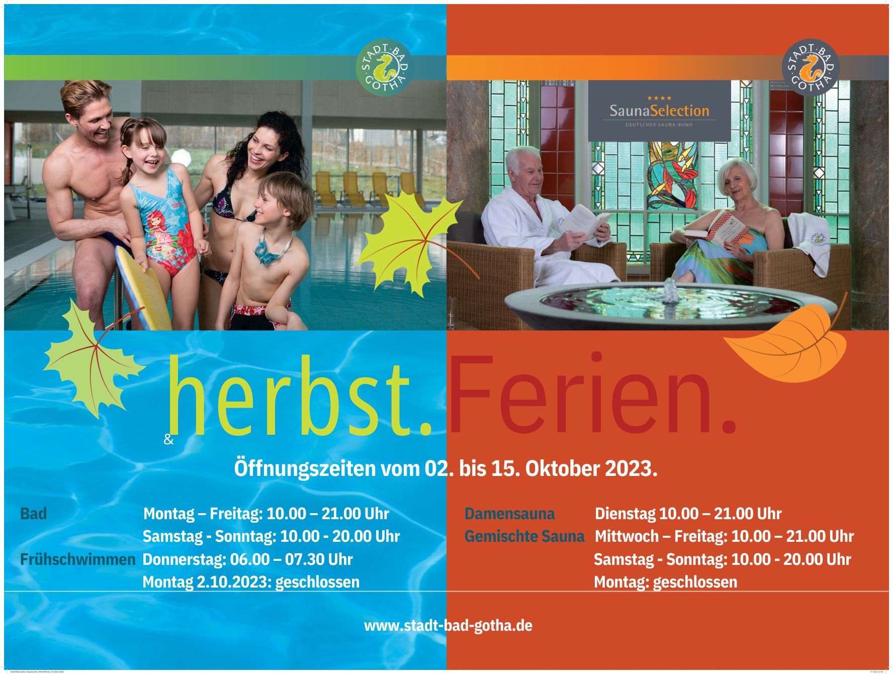 Öffnungszeiten in den Herbstferien 2023
